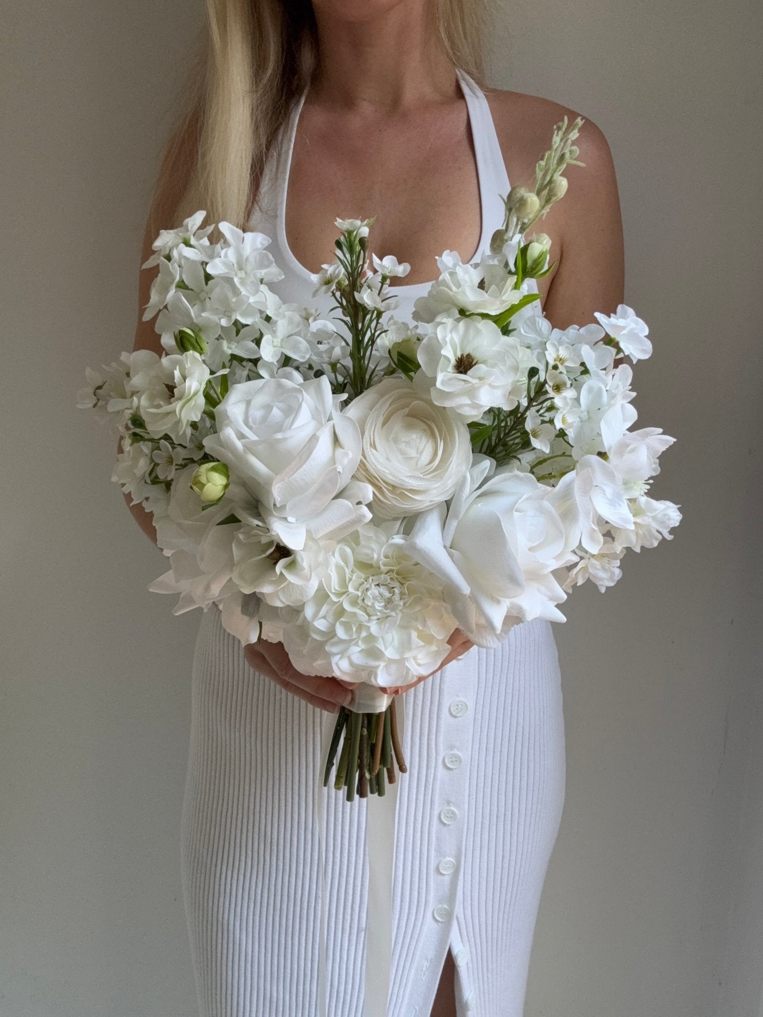 Sonder Wedding Bouquet - White Noise - Premium Artificial Wedding Flowers by Sonder & Stone Boutique
