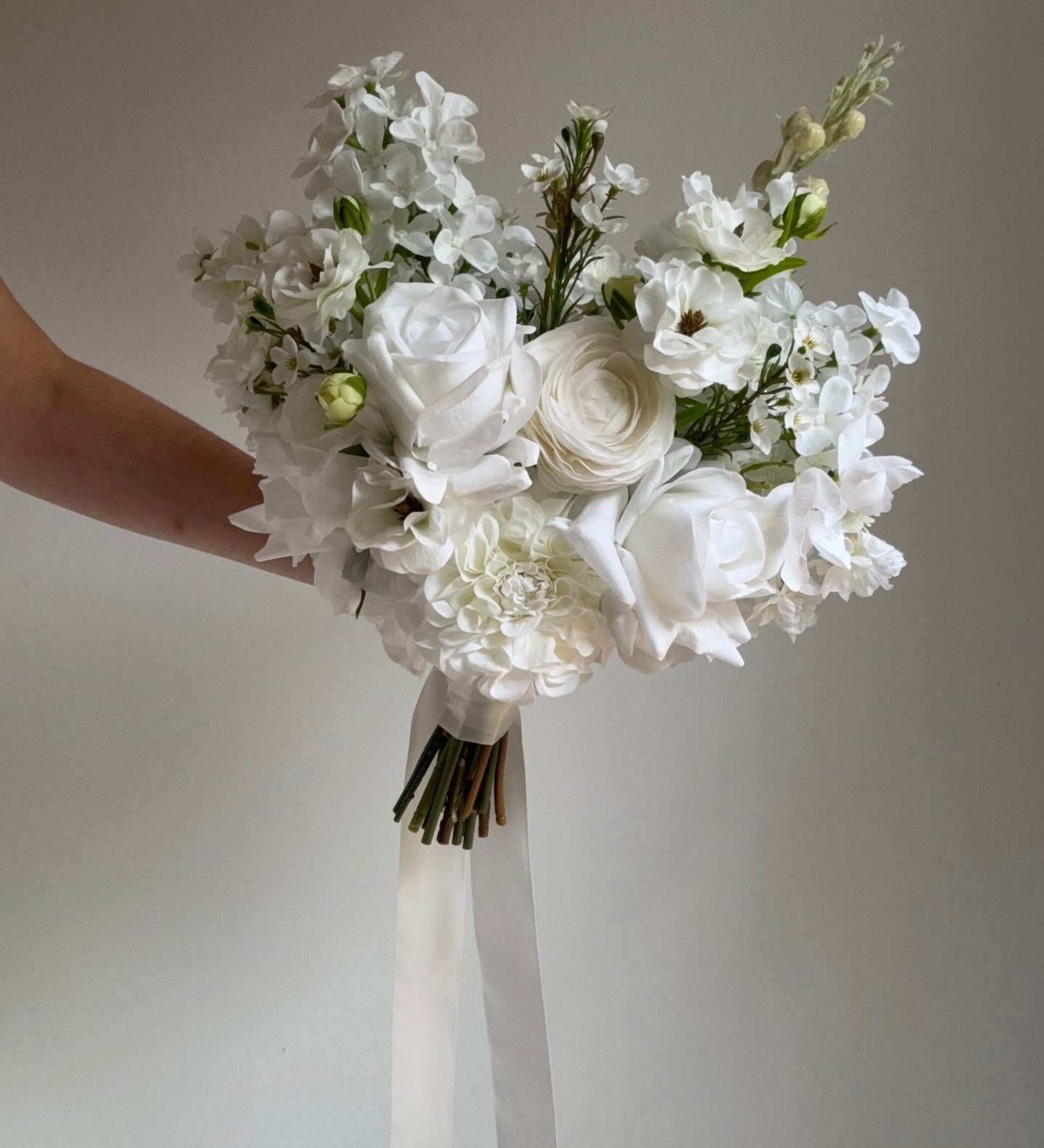 Sonder Wedding Bouquet - White Noise - Premium Artificial Wedding Flowers by Sonder & Stone Boutique