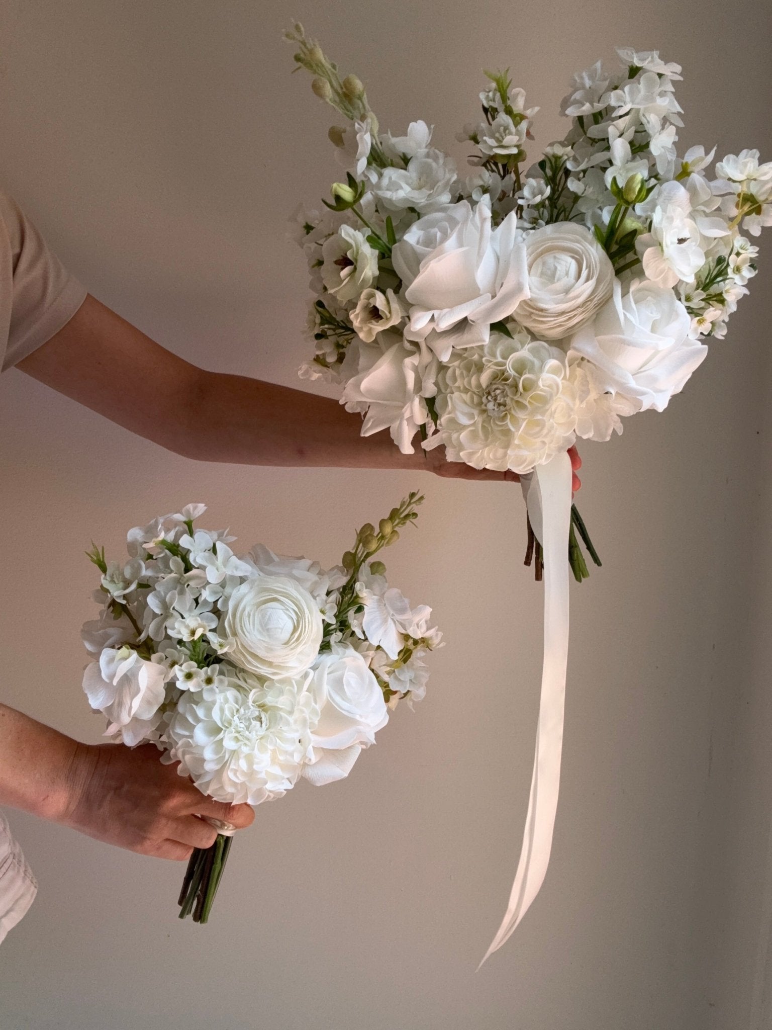 Sonder Wedding Bouquet - White Noise - Premium Artificial Wedding Flowers by Sonder & Stone Boutique