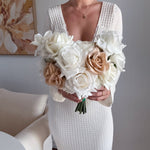 Artificial flowers Sonder Wedding Bouquet - White + Nude - Sonder + Stone Boutique