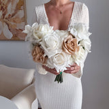 Artificial flowers Sonder Wedding Bouquet - White + Nude - Sonder + Stone Boutique