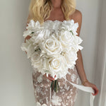 Sonder Wedding Bouquet - White Roses - Sonder + Stone Boutique Artificial Wedding Flowers