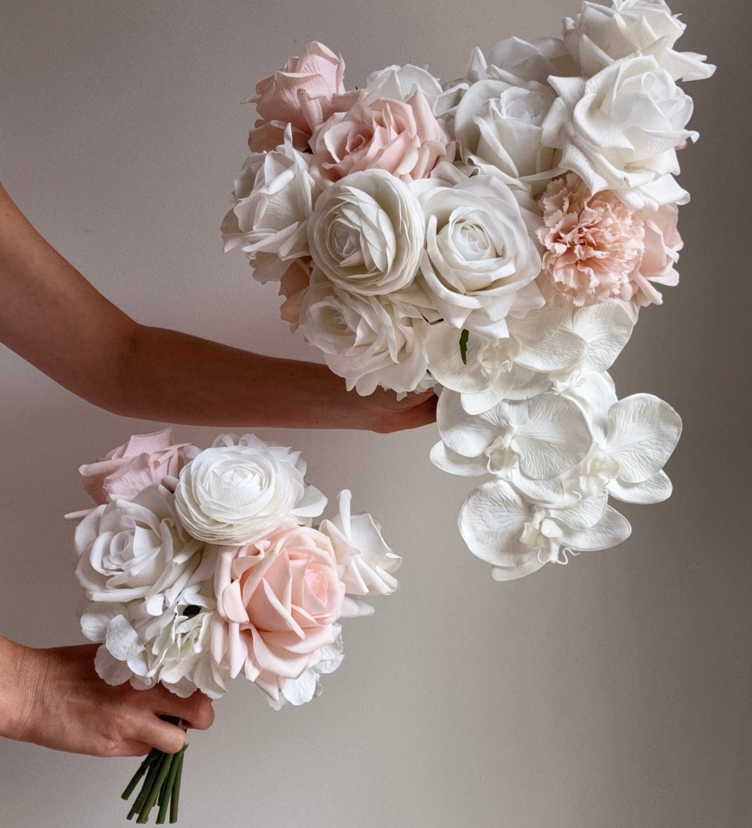 Artificial flowers Sonder Wedding Bouquet - White + Soft Pink - Sonder + Stone Boutique