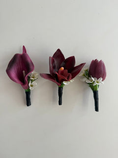 Sonder Wedding Buttonhole (burgundy edit) - Premium Artificial Wedding Flowers by Sonder & Stone Boutique