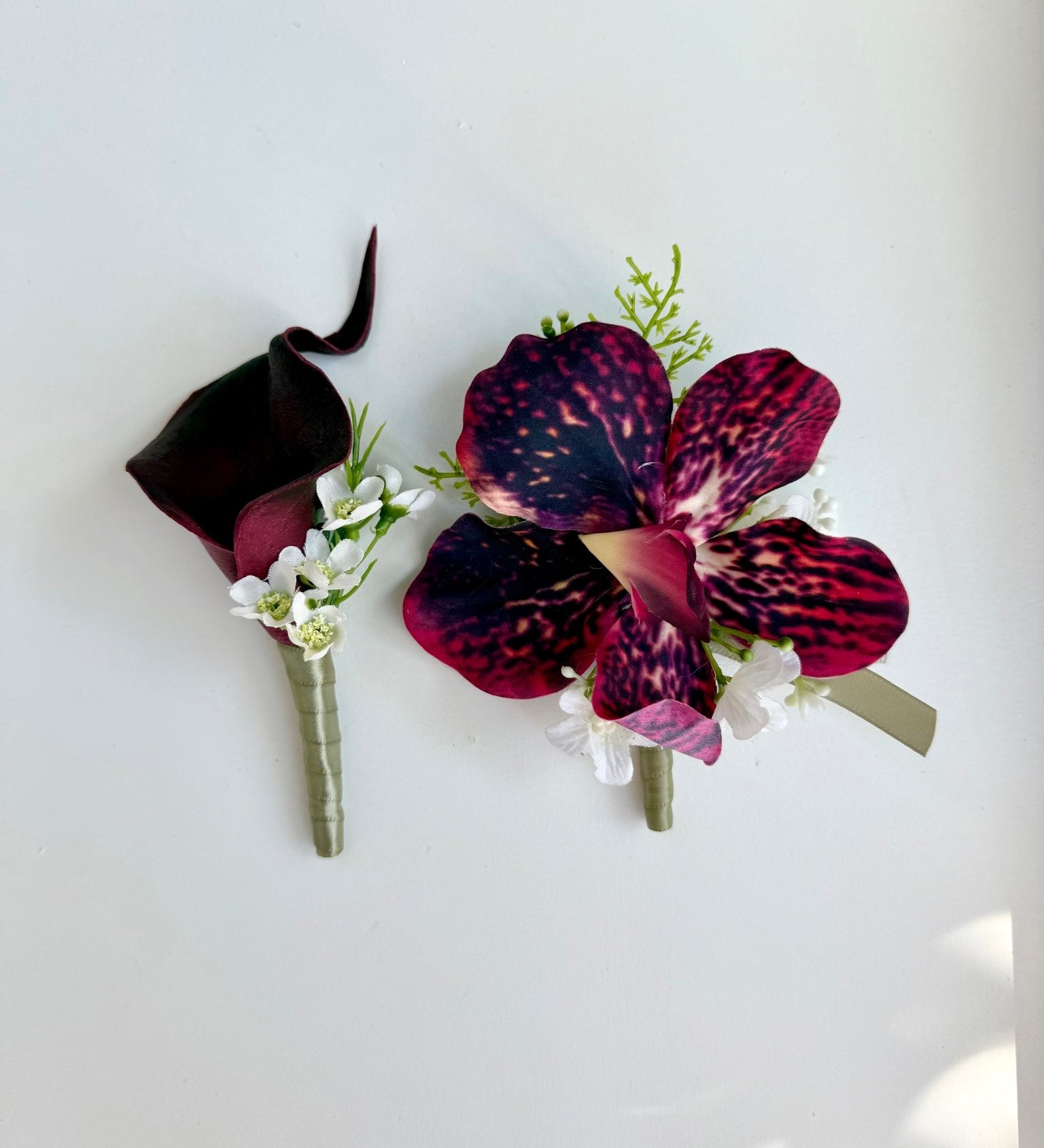Sonder Wedding Buttonhole (burgundy edit) - Premium Artificial Wedding Flowers by Sonder + Stone Boutique