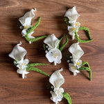 Sonder Wedding Buttonhole (calla lily + amaranthus) - Premium Artificial Wedding Flowers by Sonder & Stone Boutique