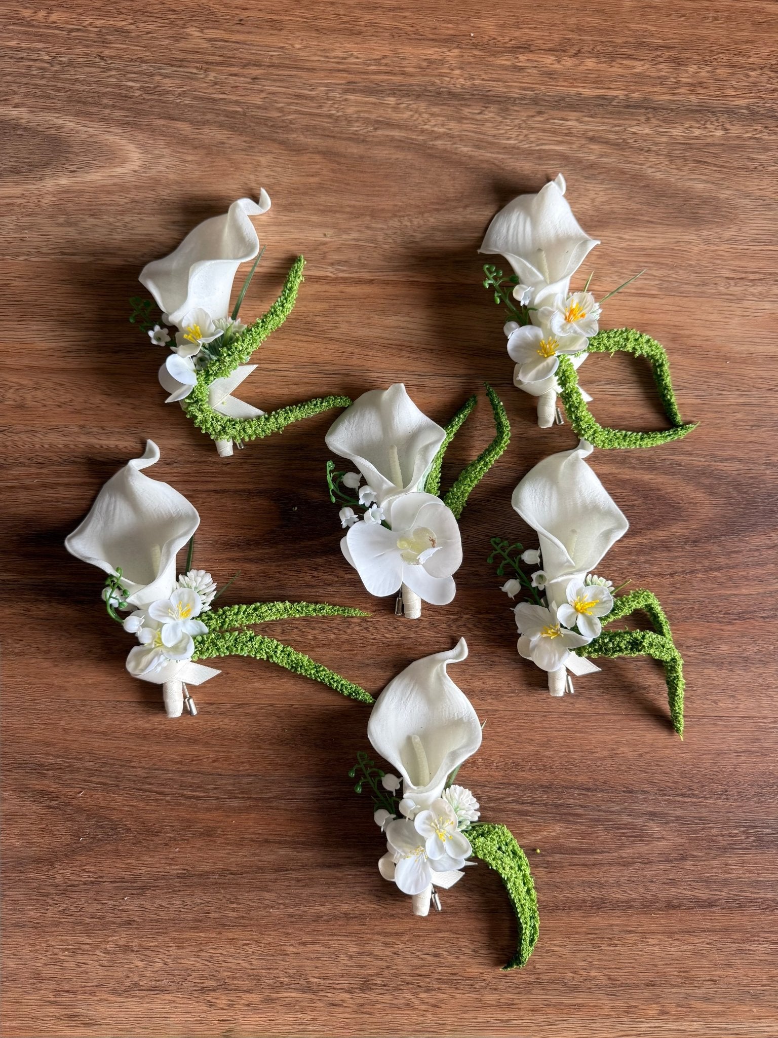 Sonder Wedding Buttonhole (calla lily + amaranthus) - Premium Artificial Wedding Flowers by Sonder & Stone Boutique