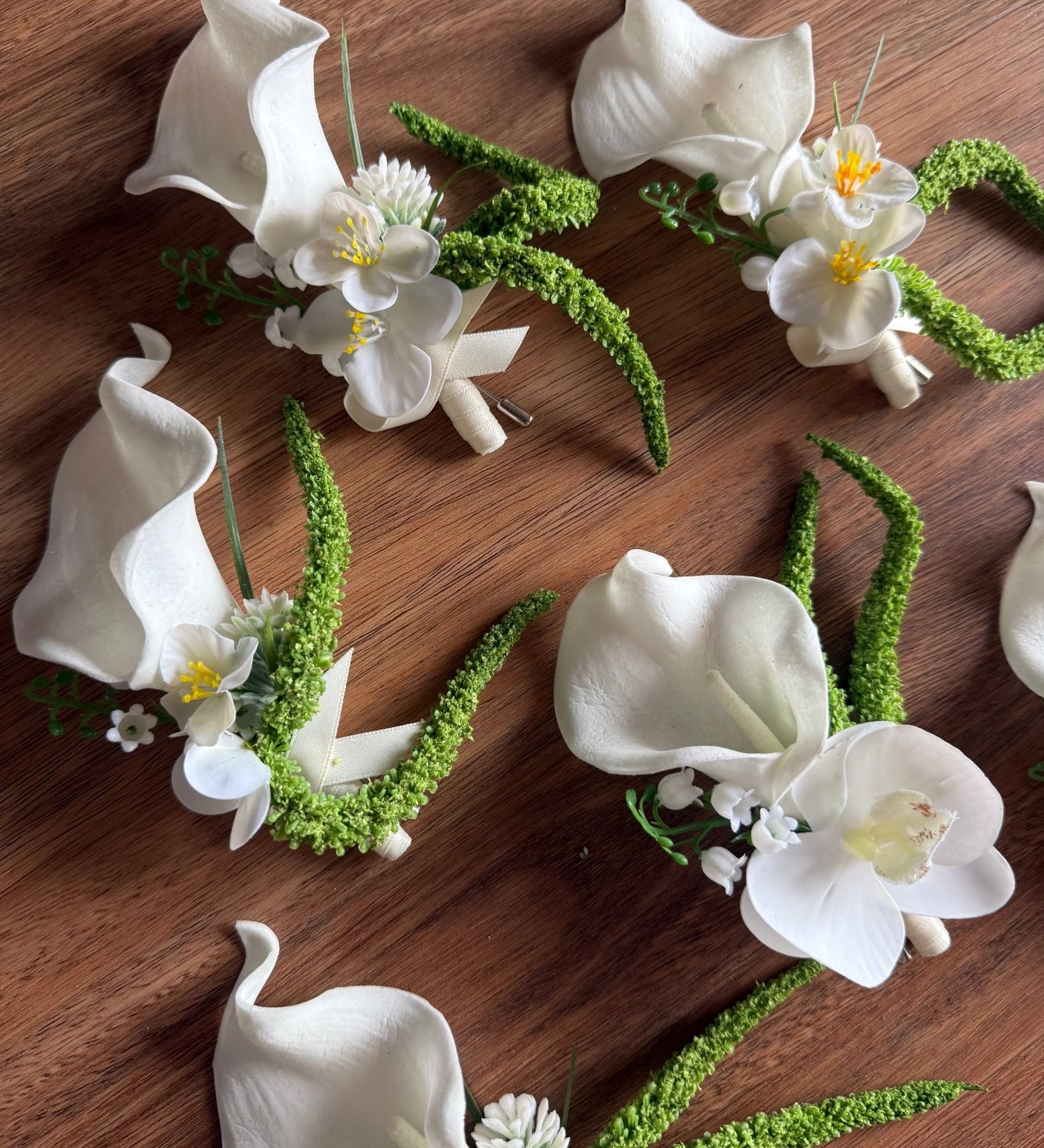 Sonder Wedding Buttonhole (calla lily + amaranthus) - Premium Artificial Wedding Flowers by Sonder & Stone Boutique