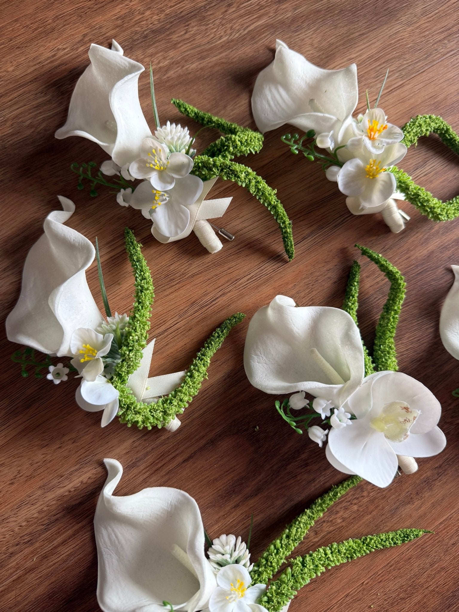 Sonder Wedding Buttonhole (calla lily + amaranthus) - Premium Artificial Wedding Flowers by Sonder & Stone Boutique