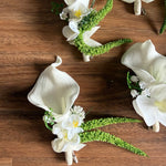 Sonder Wedding Buttonhole (calla lily + amaranthus) - Premium Artificial Wedding Flowers by Sonder & Stone Boutique