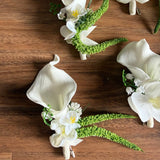 Sonder Wedding Buttonhole (calla lily + amaranthus) - Premium Artificial Wedding Flowers by Sonder & Stone Boutique