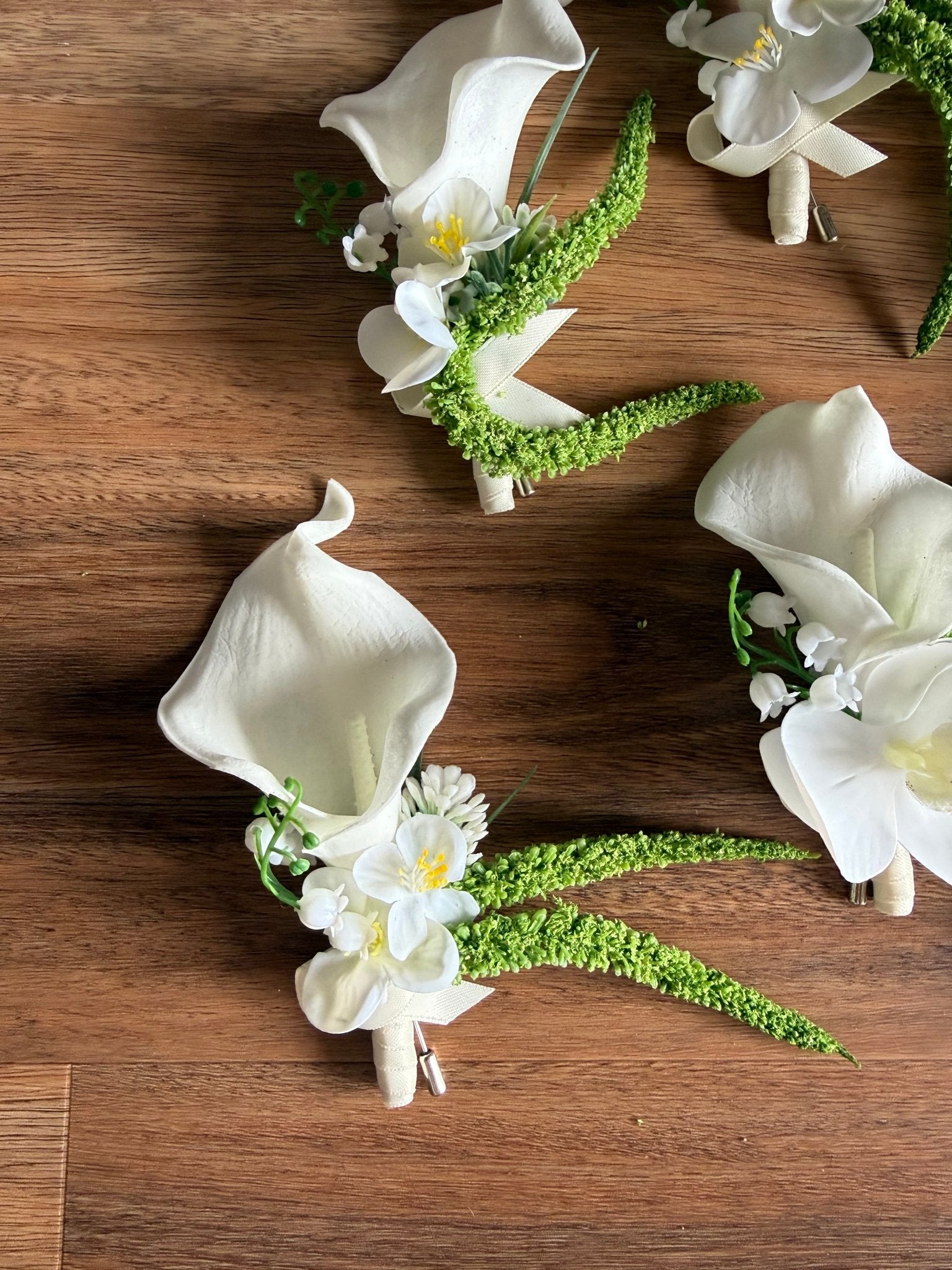 Sonder Wedding Buttonhole (calla lily + amaranthus) - Premium Artificial Wedding Flowers by Sonder & Stone Boutique