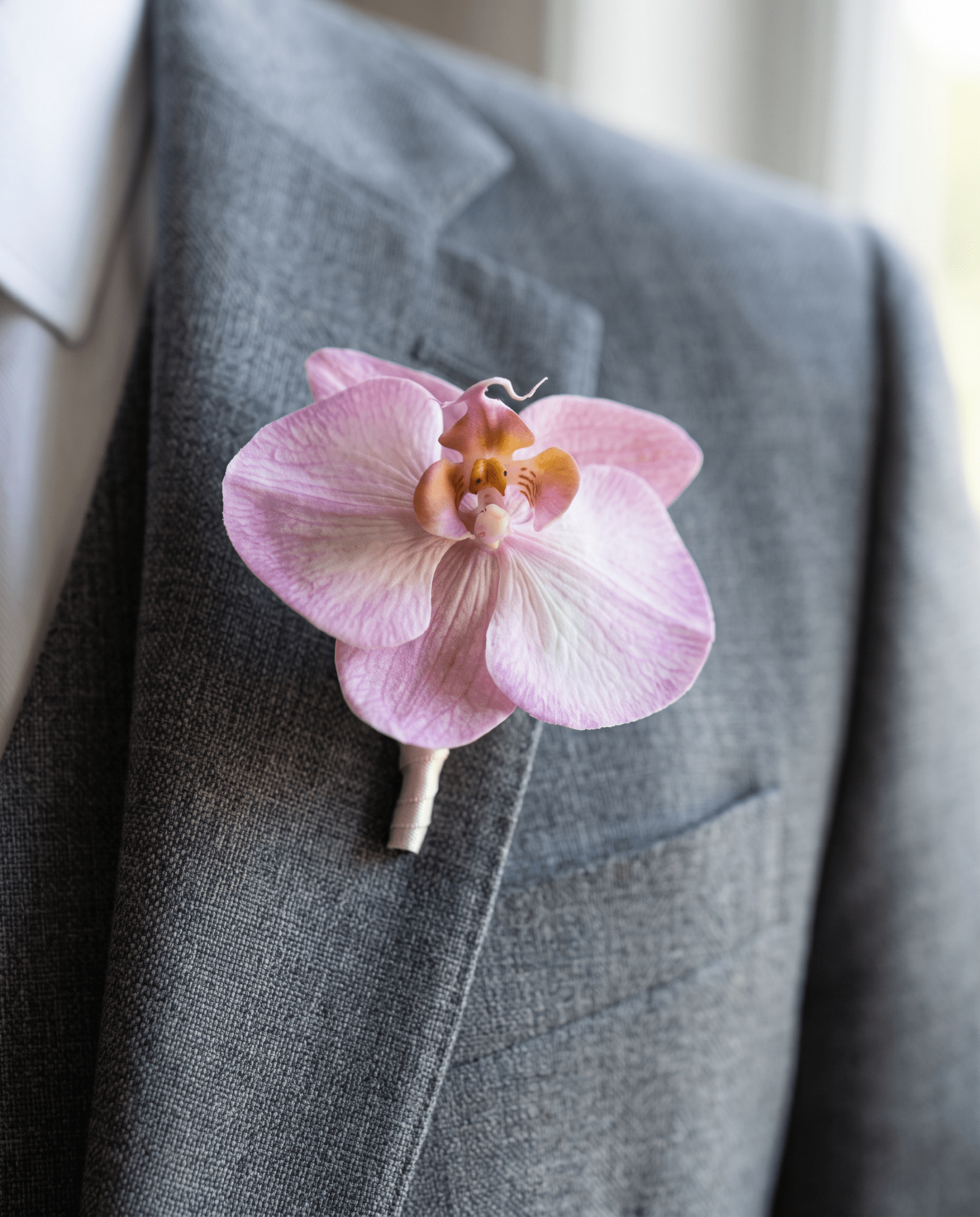 Sonder Wedding Buttonhole (real-touch orchid) - Premium Artificial Wedding Flowers by Sonder & Stone Boutique