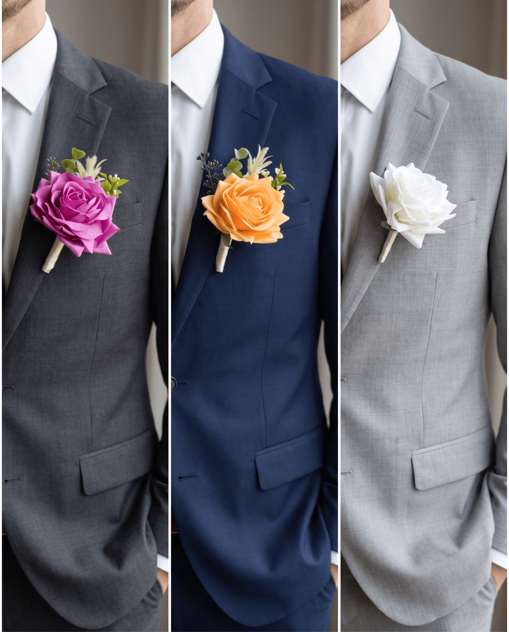 Sonder Wedding Buttonhole (real-touch rose) - Premium Artificial Wedding Flowers by Sonder & Stone Boutique