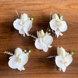 Sonder Wedding Buttonhole (tulip + orchid) - Premium Artificial Wedding Flowers by Sonder & Stone Boutique