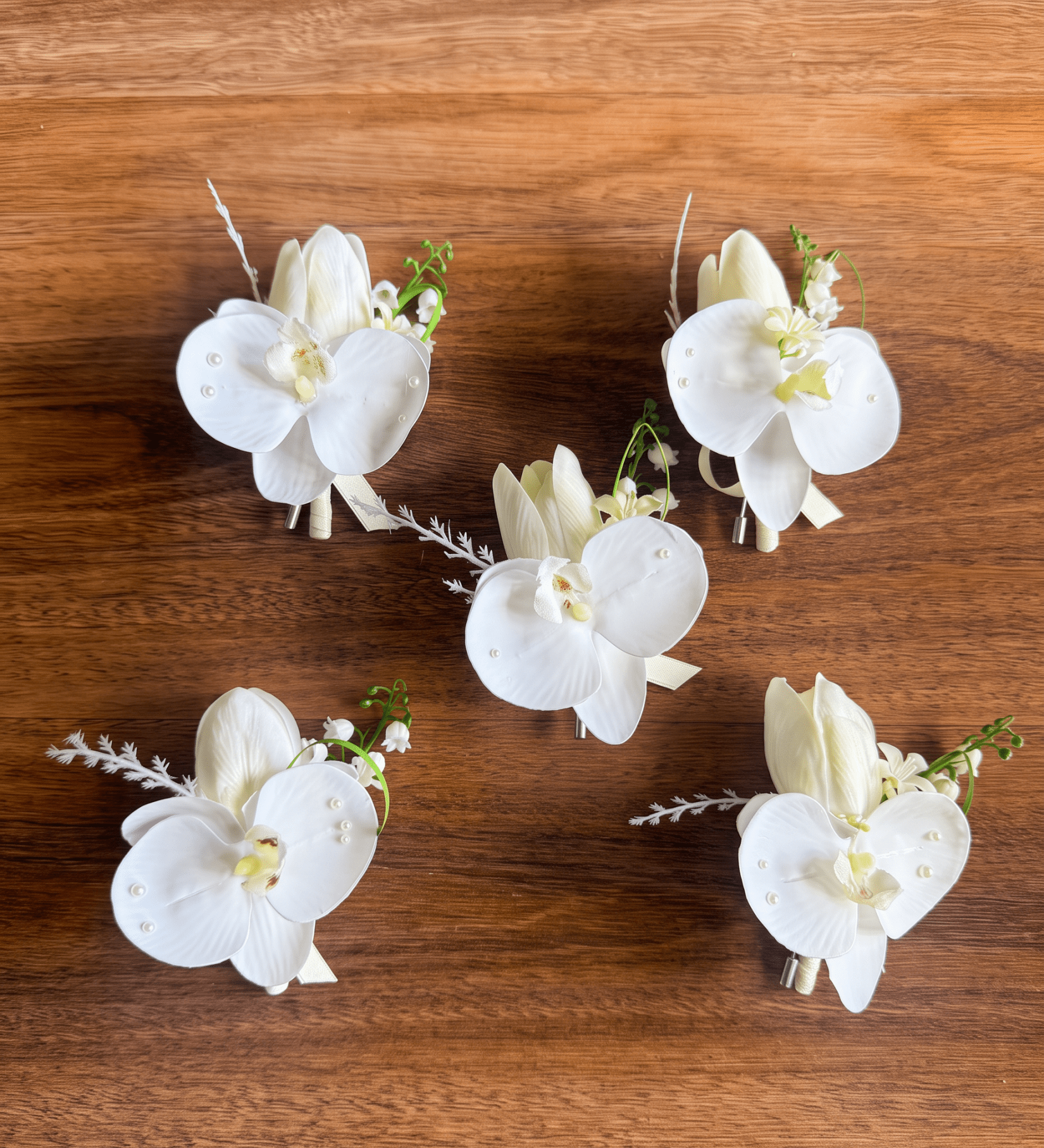 Sonder Wedding Buttonhole (tulip + orchid) - Premium Artificial Wedding Flowers by Sonder & Stone Boutique