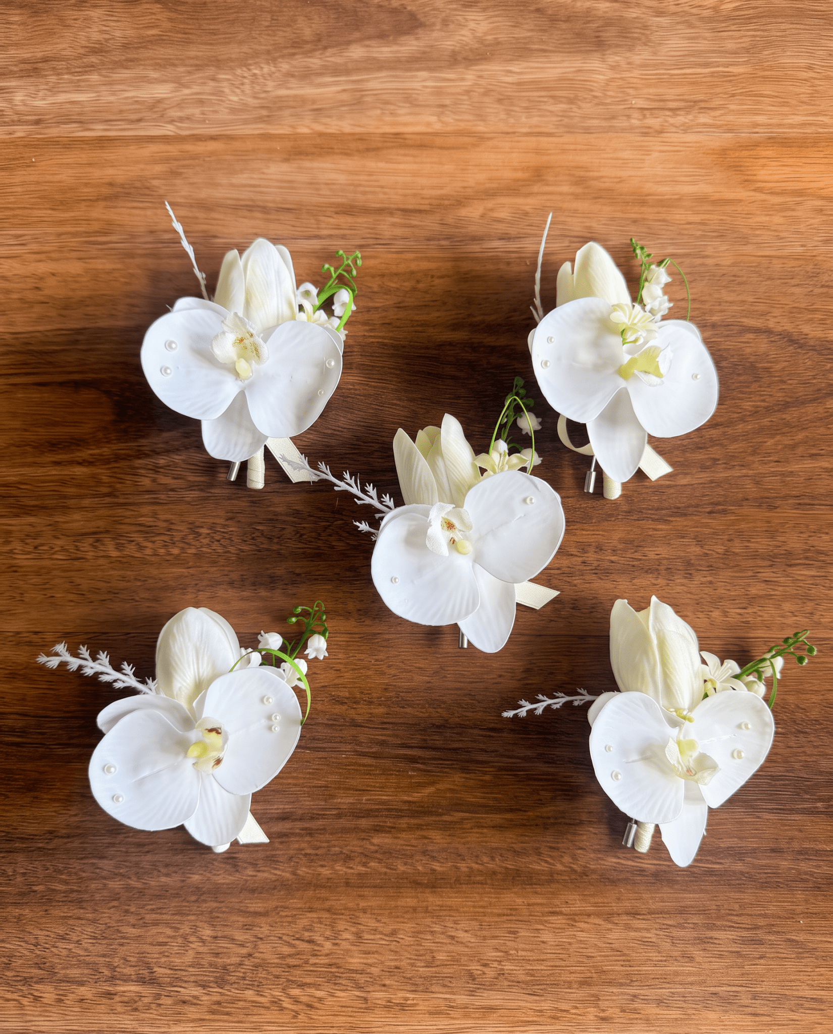 Sonder Wedding Buttonhole (tulip + orchid) - Premium Artificial Wedding Flowers by Sonder & Stone Boutique