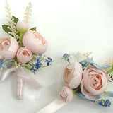 Sonder Wedding Buttonhole + Wrist Corsage (pastel muse) - Premium Artificial Wedding Flowers by Sonder & Stone Boutique