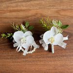 Sonder Wedding Buttonhole + Wrist Corsage (white orchid) - Premium Artificial Wedding Flowers by Sonder & Stone Boutique