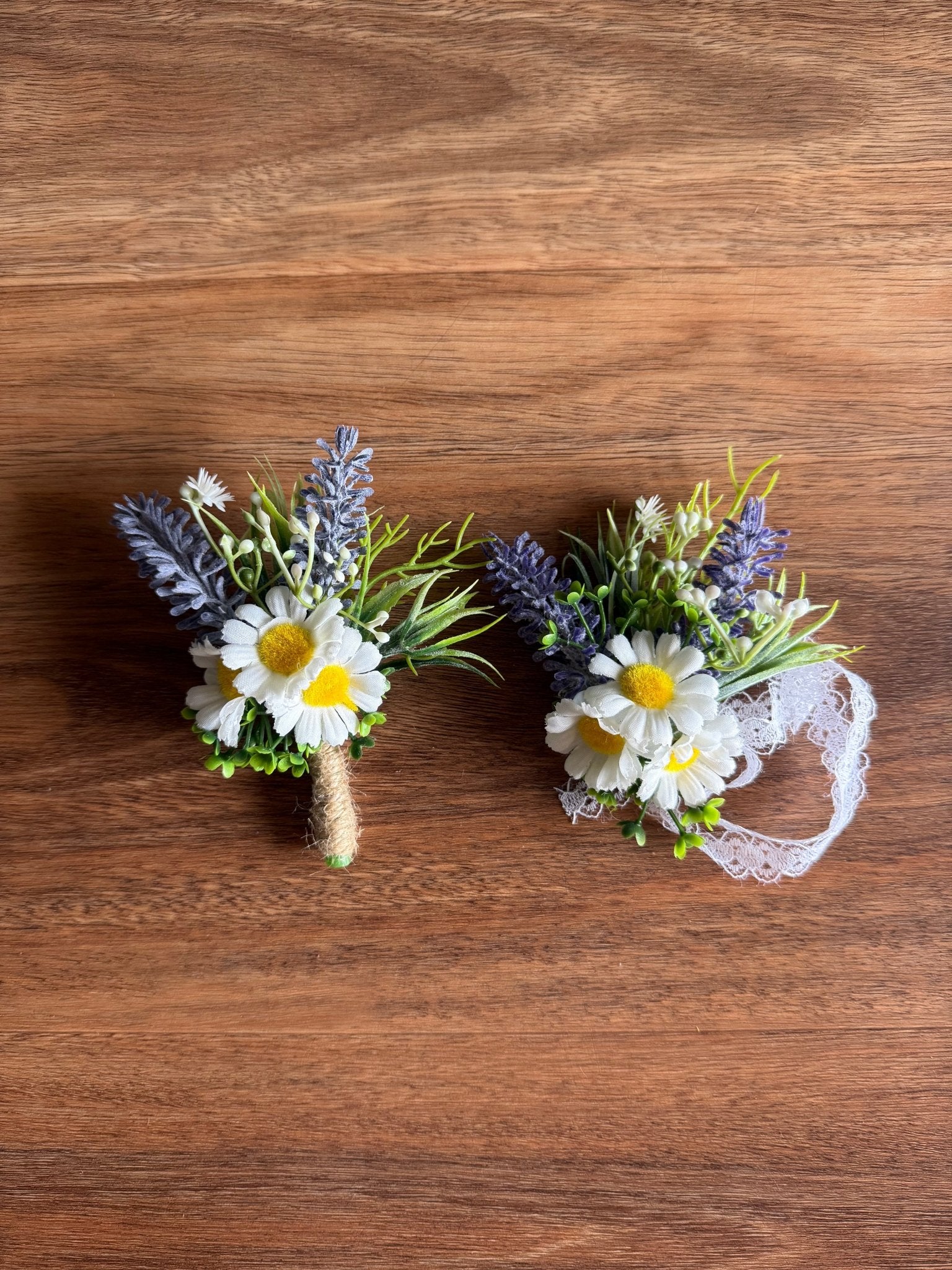Sonder Wedding Buttonholes (daisy mix) - Premium Artificial Wedding Flowers by Sonder & Stone Boutique