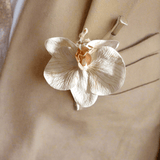 Sonder Wedding Buttonholes (latte orchid) - Sonder + Stone Boutique Artificial Wedding Flowers
