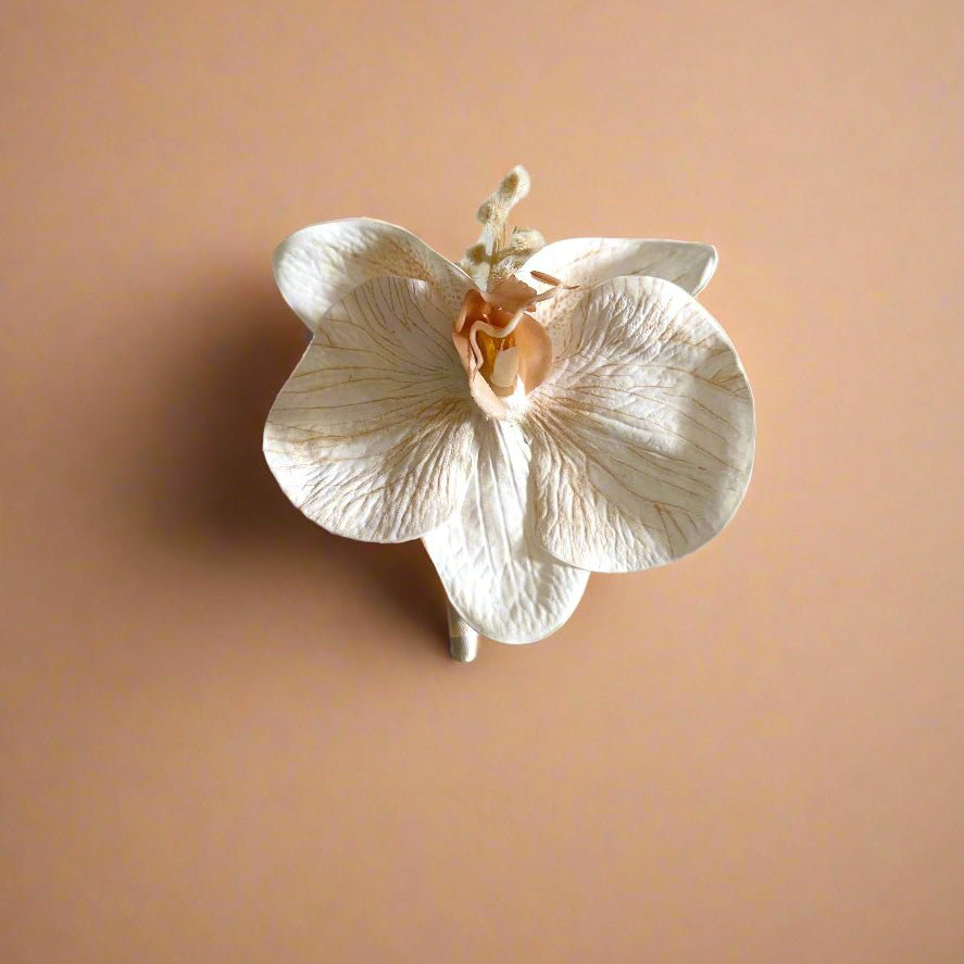 Sonder Wedding Buttonholes (latte orchid) - Sonder + Stone Boutique Artificial Wedding Flowers