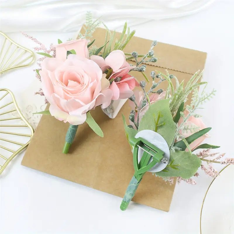 Artificial flowers Sonder Wedding Buttonholes (light pink rose) - Sonder + Stone Boutique