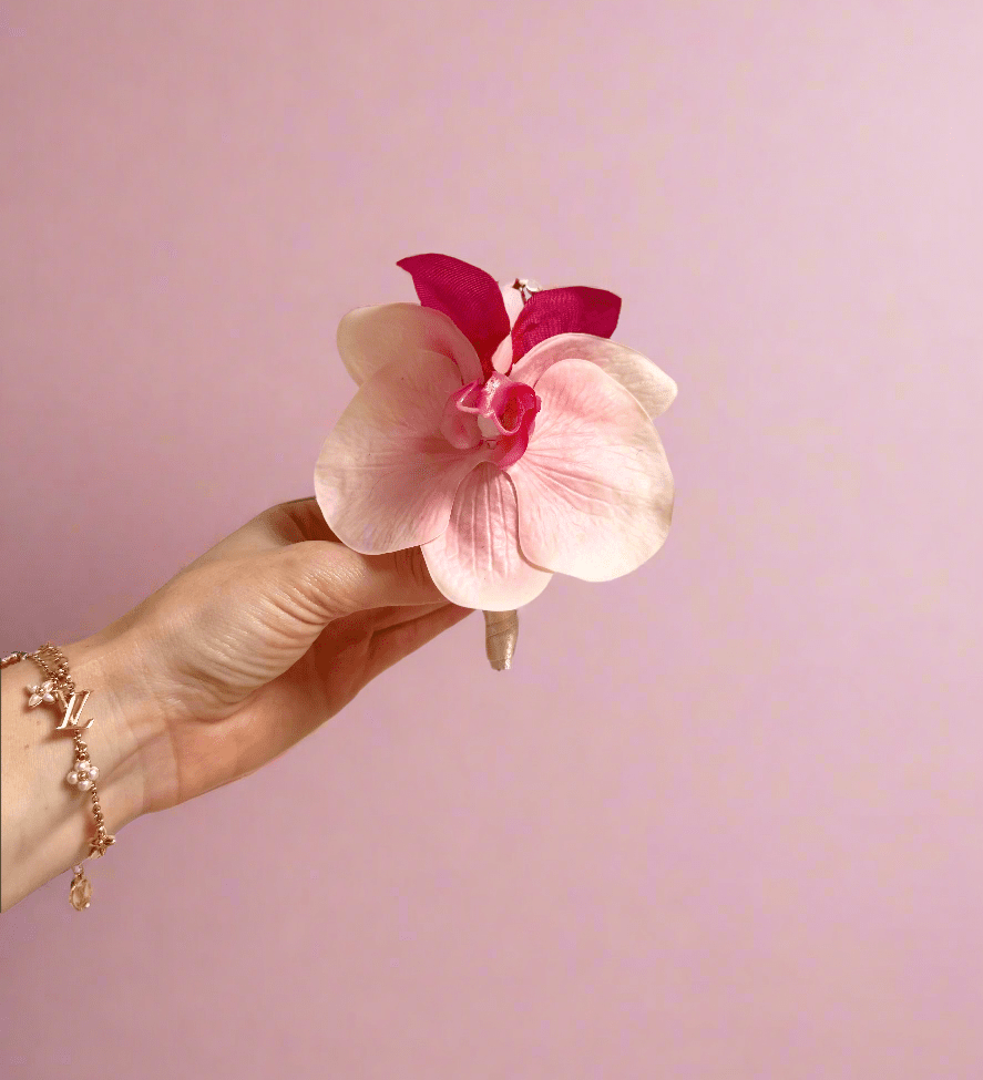 Sonder Wedding Buttonholes (pink orchid) - Sonder + Stone Boutique Artificial Wedding Flowers