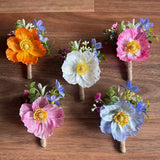 Sonder Wedding Buttonholes (poppy mix) - Premium Artificial Wedding Flowers by Sonder & Stone Boutique
