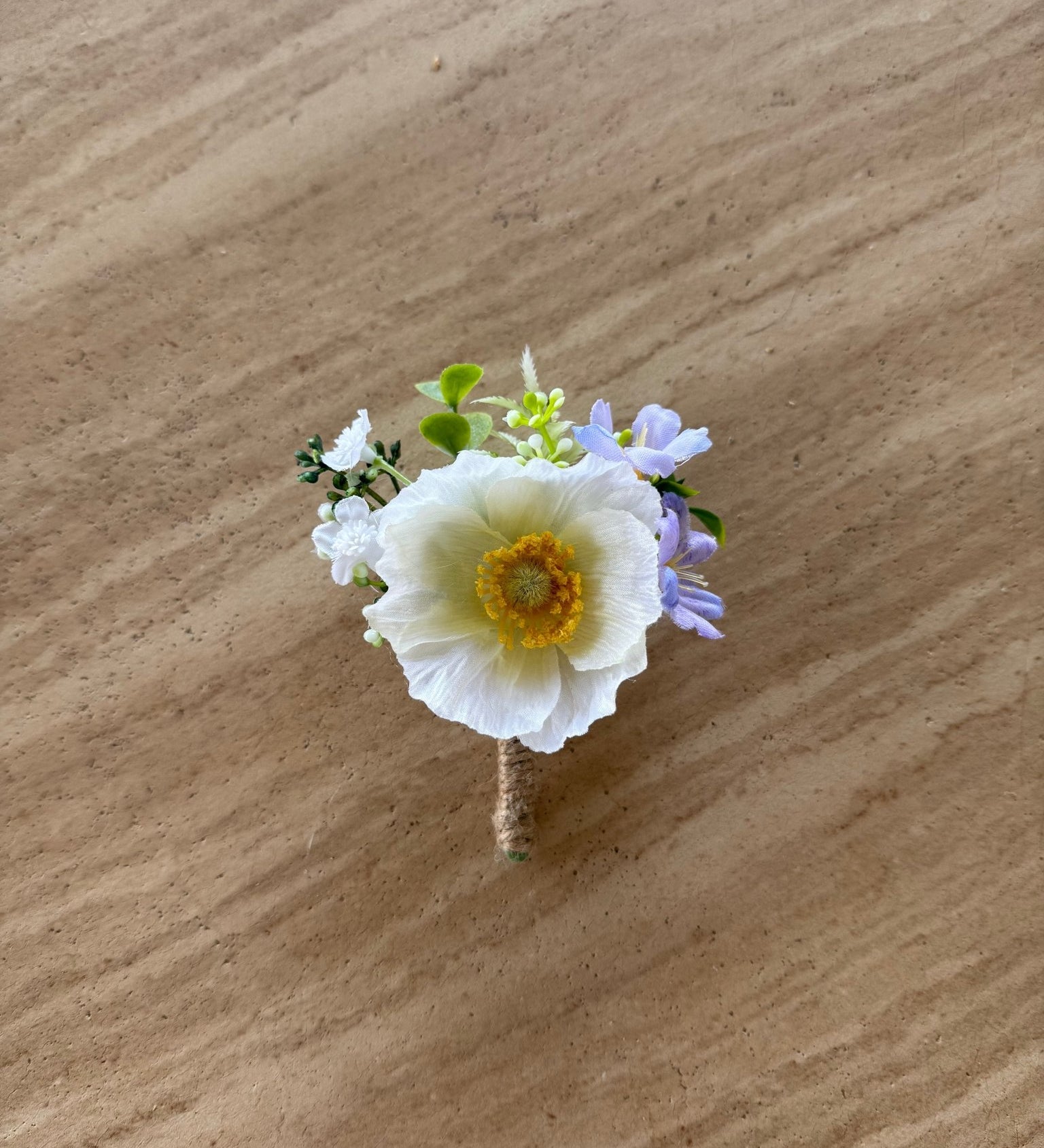 Sonder Wedding Buttonholes (poppy mix) - Sonder + Stone Boutique Artificial Wedding Flowers