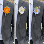 Sonder Wedding Buttonholes (poppy mix) - Premium Artificial Wedding Flowers by Sonder & Stone Boutique