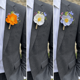 Sonder Wedding Buttonholes (poppy mix) - Premium Artificial Wedding Flowers by Sonder & Stone Boutique