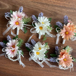 Sonder Wedding Buttonholes/Wrist Corsages (real-touch daisy mix) - Premium Artificial Wedding Flowers by Sonder & Stone Boutique