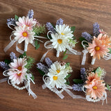 Sonder Wedding Buttonholes/Wrist Corsages (real-touch daisy mix) - Premium Artificial Wedding Flowers by Sonder & Stone Boutique