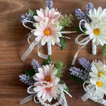Sonder Wedding Buttonholes/Wrist Corsages (real-touch daisy mix) - Premium Artificial Wedding Flowers by Sonder & Stone Boutique
