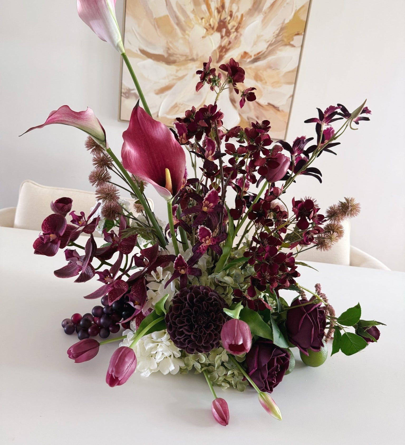 Sonder Wedding Centrepieces (360 Design 2) - Bordeaux Collection (Limited Edition) - Premium Artificial Wedding Flowers by Sonder & Stone Boutique