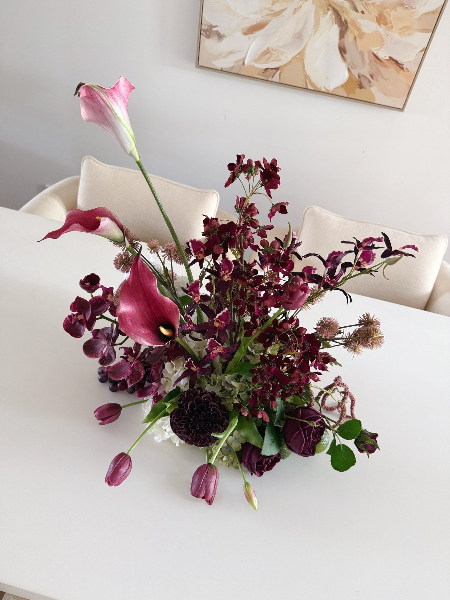 Sonder Wedding Centrepieces (360 Design 2) - Bordeaux Collection (Limited Edition) - Premium Artificial Wedding Flowers by Sonder & Stone Boutique