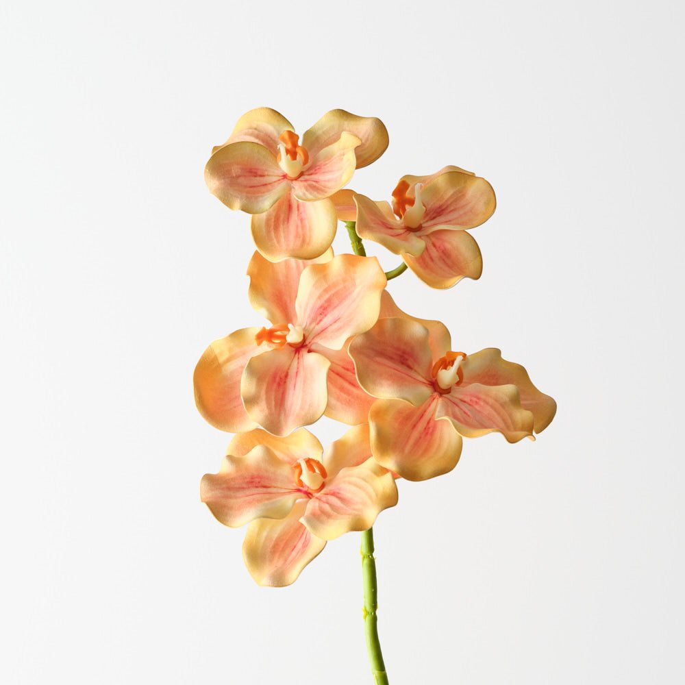 Vanda Orchid 66cm - Yellow Orange - Premium Artificial Wedding Flowers by Sonder & Stone Boutique