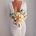 Artificial flowers Wedding Bouquet - Champagne + Peach - Sonder + Stone Boutique