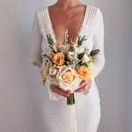 Artificial flowers Wedding Bouquet - Champagne + Peach - Sonder + Stone Boutique