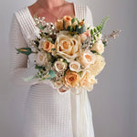 Artificial flowers Wedding Bouquet - Champagne + Peach - Sonder + Stone Boutique