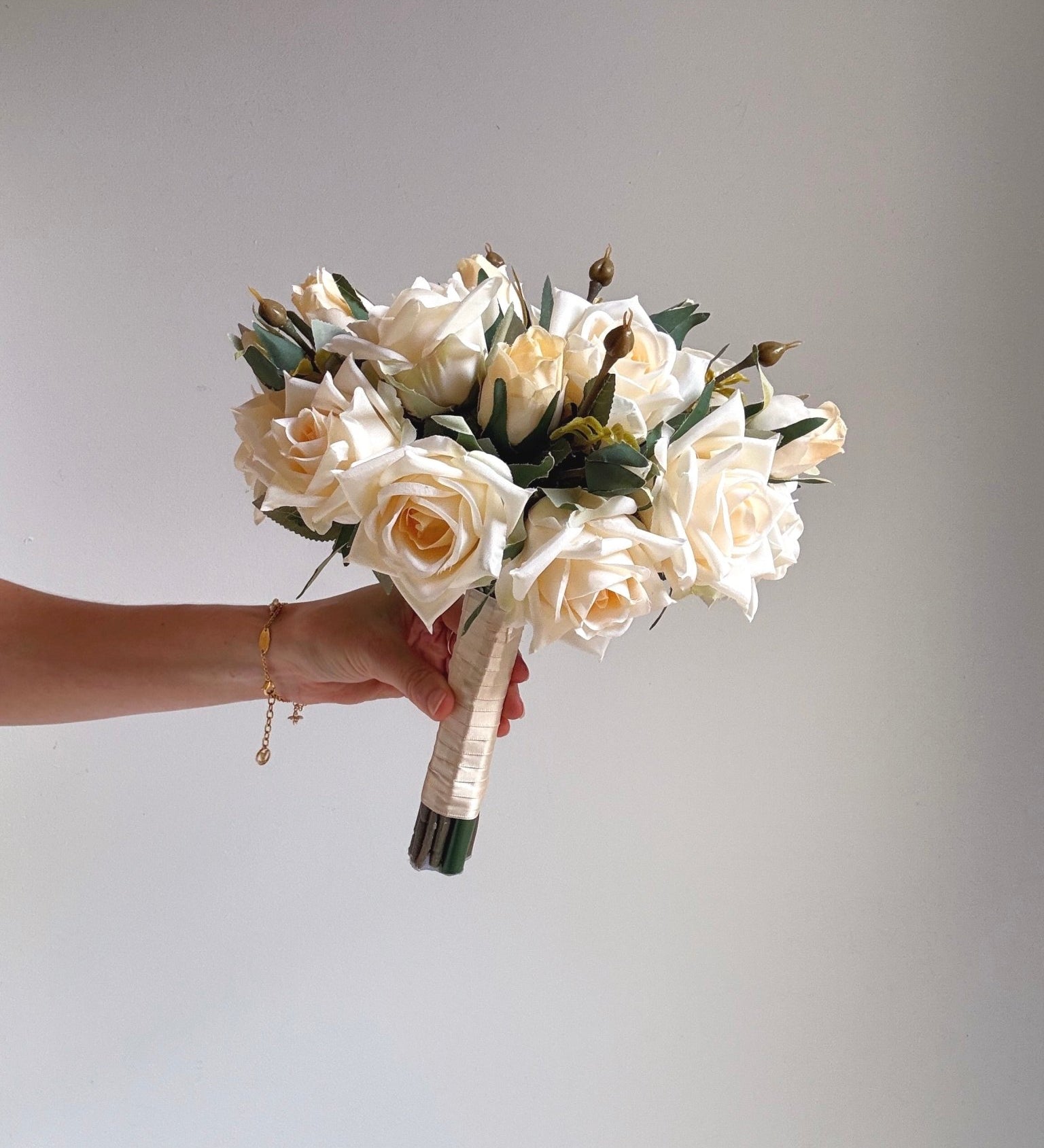 Artificial flowers Wedding Bouquet - Champagne Rose - Sonder + Stone Boutique