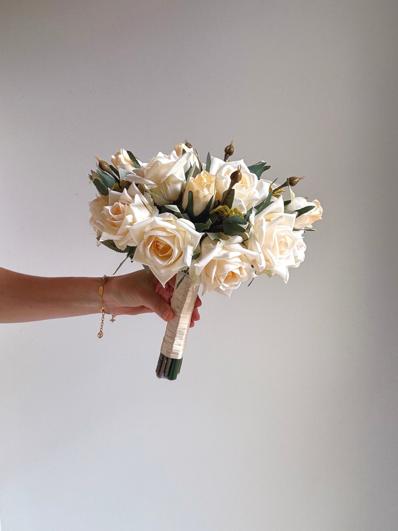 Artificial flowers Wedding Bouquet - Champagne Rose - Sonder + Stone Boutique