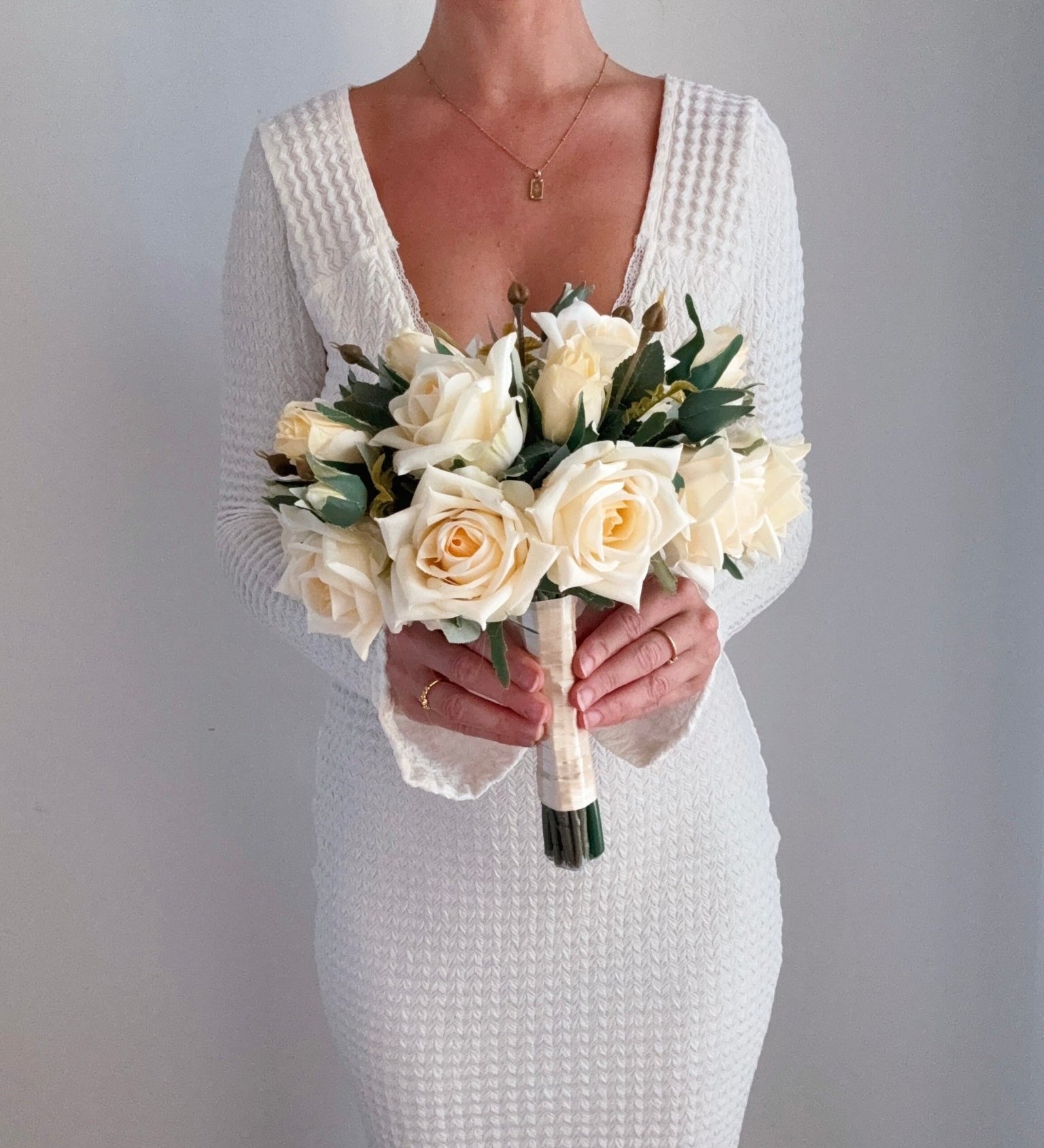 Artificial flowers Wedding Bouquet - Champagne Rose - Sonder + Stone Boutique