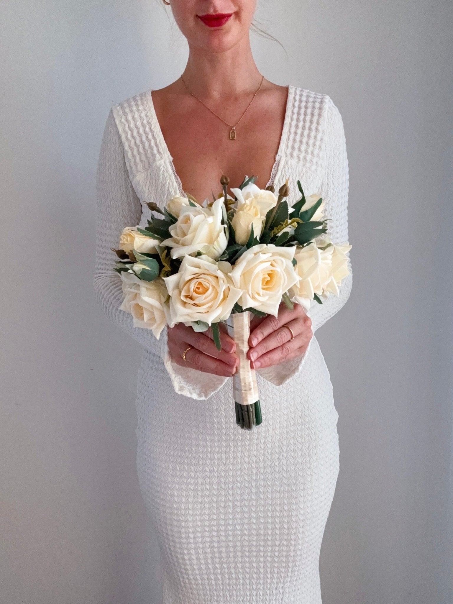 Artificial flowers Wedding Bouquet - Champagne Rose - Sonder + Stone Boutique