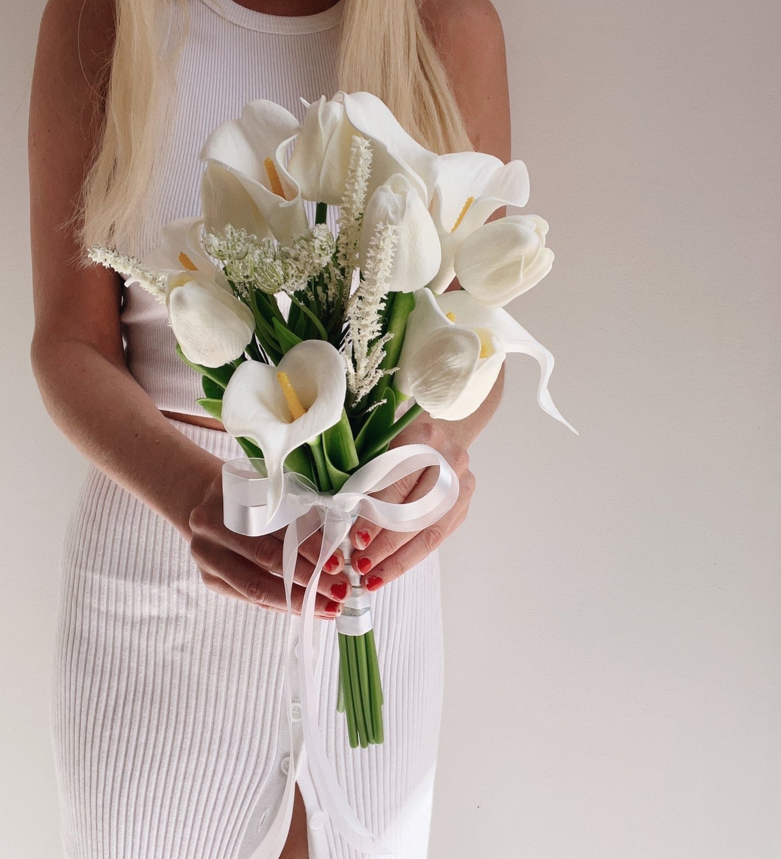 Artificial flowers Wedding Bouquet - Mini Calla Lily + Tulip - Sonder + Stone Boutique