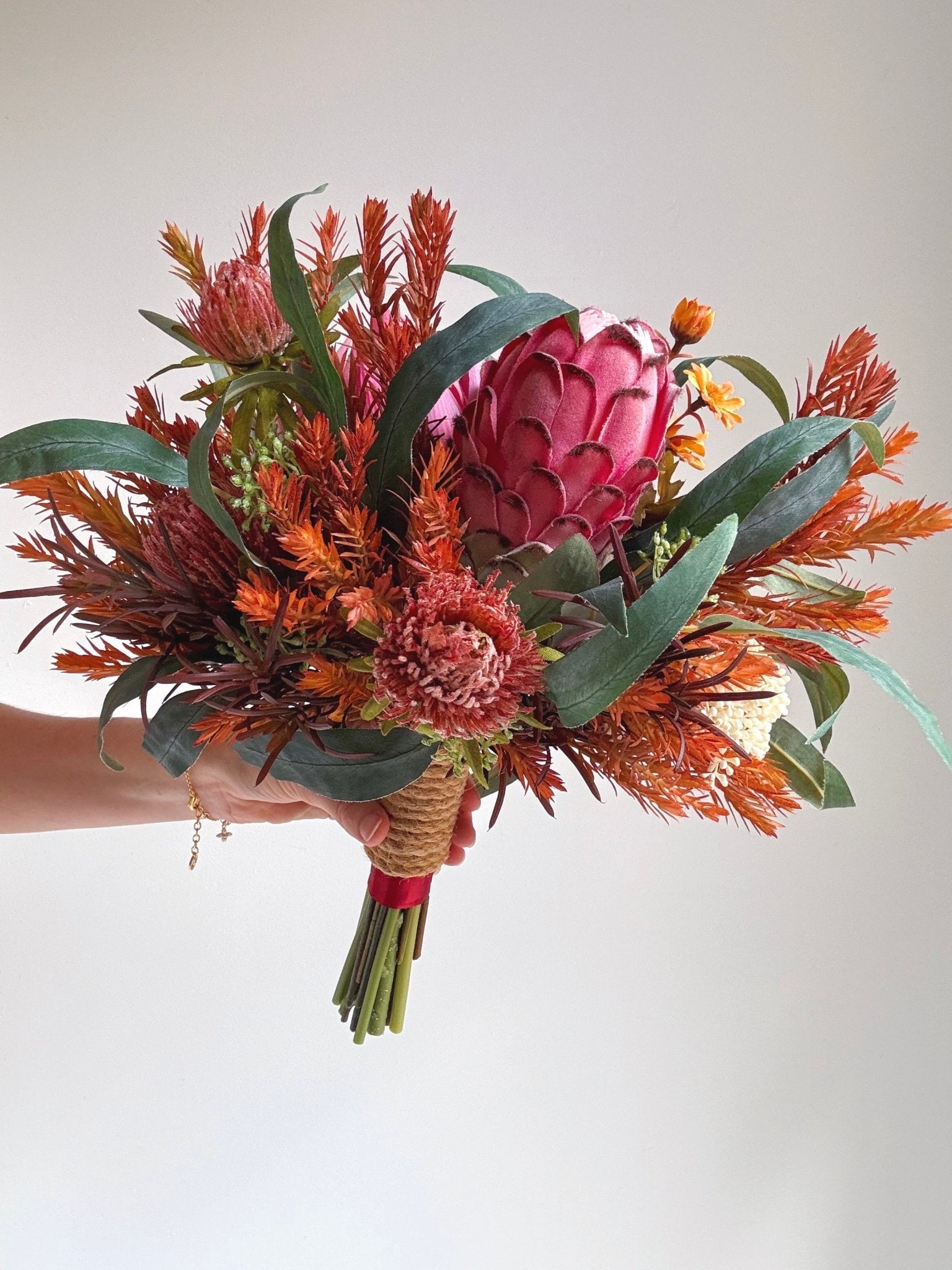 Artificial flowers Wedding Bouquet - Native Burgundy Mix - Sonder + Stone Boutique