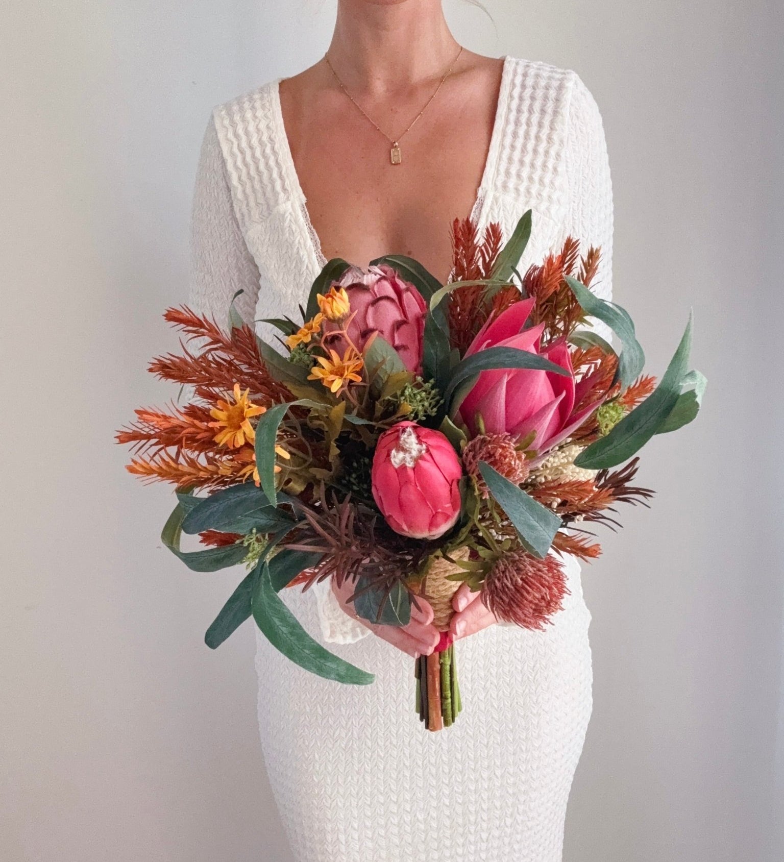 Artificial flowers Wedding Bouquet - Native Burgundy Mix - Sonder + Stone Boutique