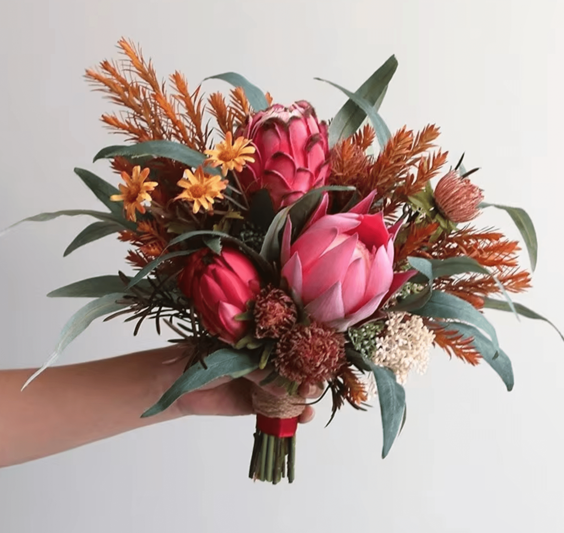 Artificial flowers Wedding Bouquet - Native Burgundy Mix - Sonder + Stone Boutique
