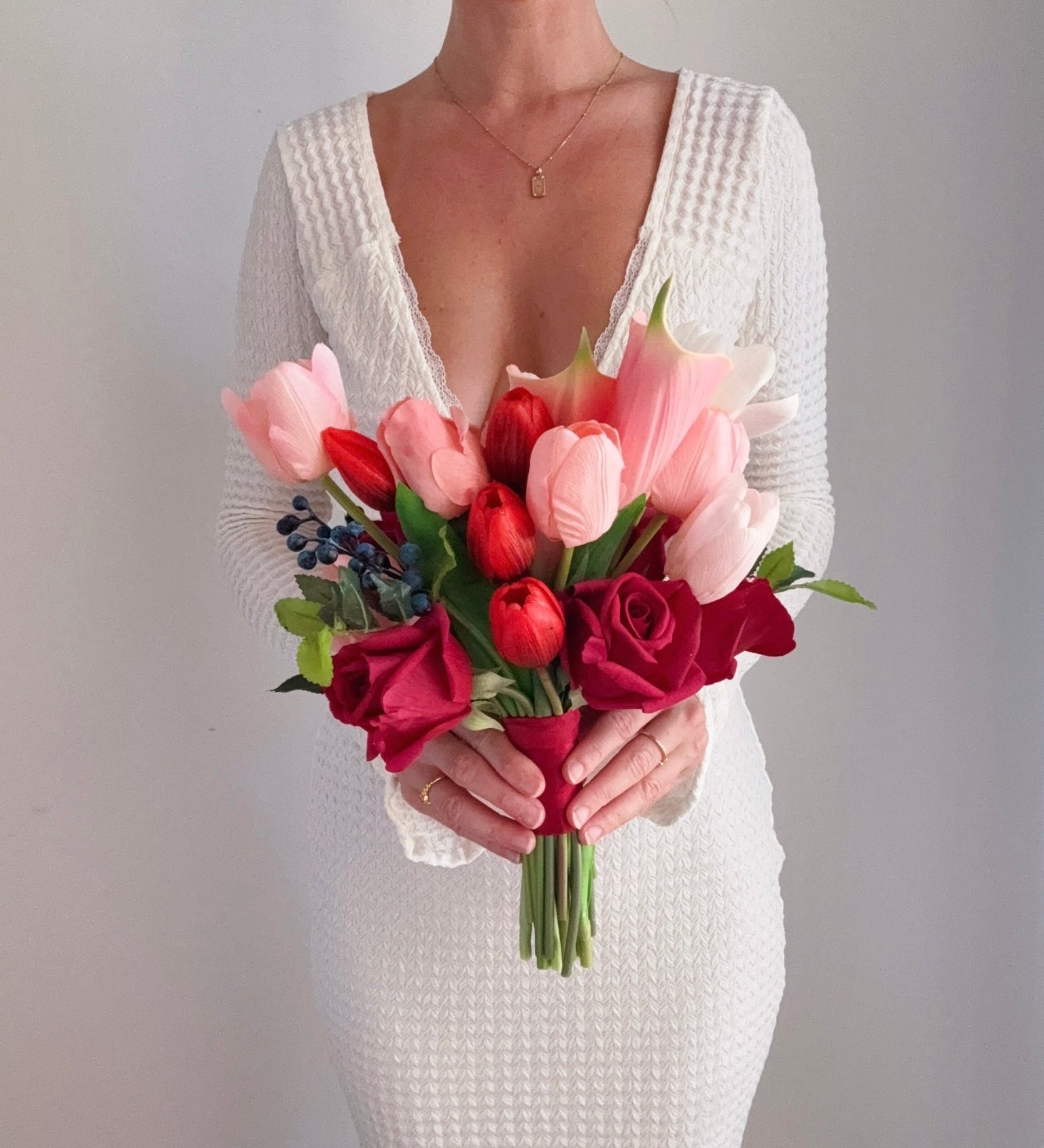 Artificial flowers Wedding Bouquet - Scarlet - Sonder + Stone Boutique